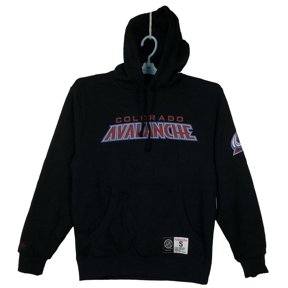 Colorado Avalanche Mitchell & Ness NHL Small Hoodie Print Logo Black NWT